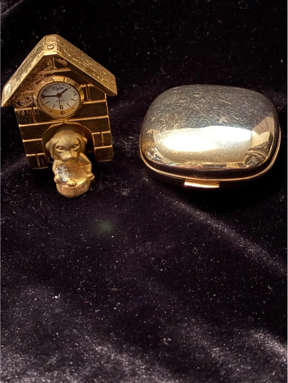 Vintage Miniature Gold Tone Clock Lot